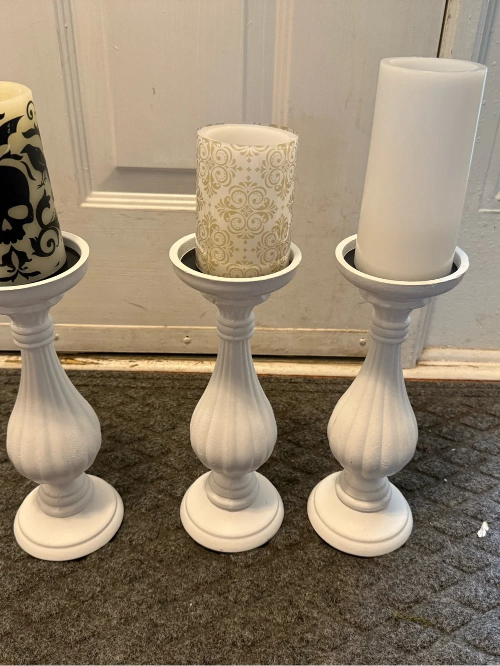 White Decorative Triple Candle Holder - Home Accents